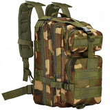 Ghiozdan/rucsac tactic, 4 compartimente, model Survival, camuflaj, verde si maro, 23x24x42 cm, Springos