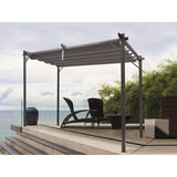 Pergola pentru gradina/terasa, cadru metalic, retractabila, gri, 3x3x2.3 m