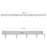 Gard pentru gradina din plastic flexibil, set 3 buc, 800x100/200 mm, 2.40 m