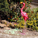 Decoratiune gradina, metalica, flamingo, 14x24x65 cm