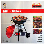 Gratar gradina, grill rotund, cu roti, capac, 40x72 cm, Globus