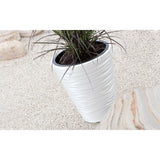 Ghiveci decorativ de flori, rotund 34.5x38.5 cm, crem, Sand