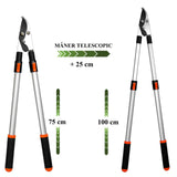 Foarfeca crengi, tip bypass, maner telescopic 75-100 cm, Strend Pro