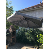 Umbrela gradina/terasa, articulatie tip banana, gri si negru, 300 cm