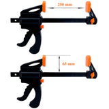 Menghina rapida, clema fixare, presa manuala 250 x 63 mm