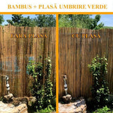 Gard/paravan din bambus natural, 5x1.5 m + cadou sarma zincata