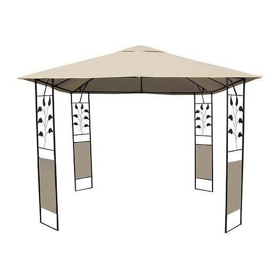 Pavilion pentru gradina/terasa, cadru metalic, bej, 3x3x2.6 m