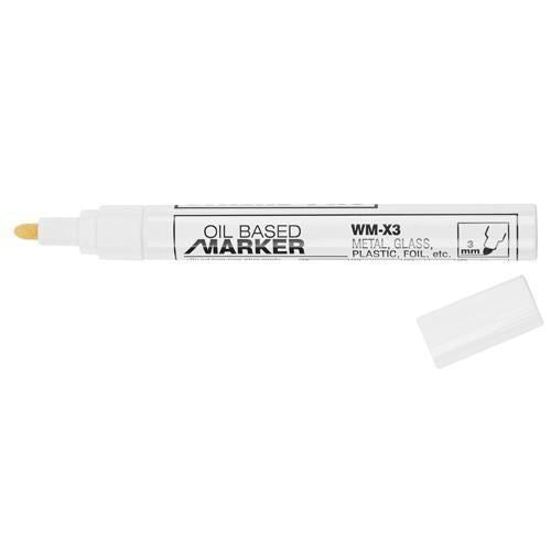 Marker permanent cu vopsea alba blister, Strend Pro