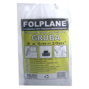 Folie pentru zugravit, LDPE, 4x5 m, 20 mp, 20 microni 