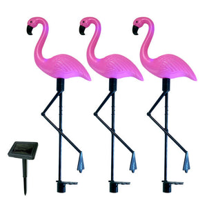 Lampa solara pentru gradina, 3 flamingo, 18x6x52 cm