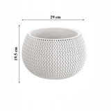 Ghiveci decorativ de flori, rotund, alb, 29x19.5 cm, Splofy Bowl