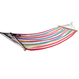 Hamac bumbac cu suport otel, multicolor, dungi, 200x100 cm 