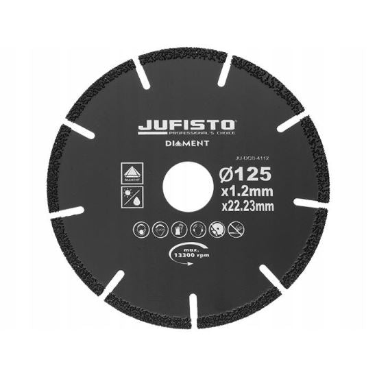 Disc diamantat segmentat, beton, taiere umeda si uscata, 125 mm/1.2 mm, Jufisto