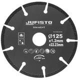 Disc diamantat segmentat, granit, taiere umeda si uscata, 125 mm/22.23 mm, Jufisto