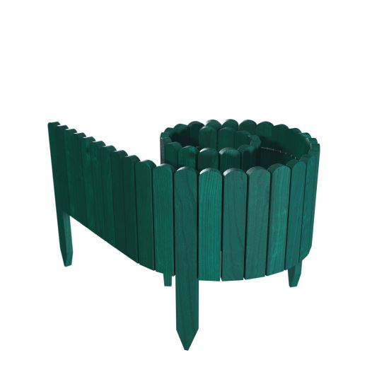 Gard de gradina decorativ din lemn, verde, 200x40 cm