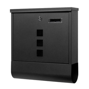 Cutie postala cu loc pentru ziar, negru mat, 30.5x9.5x33.5 cm, Springos