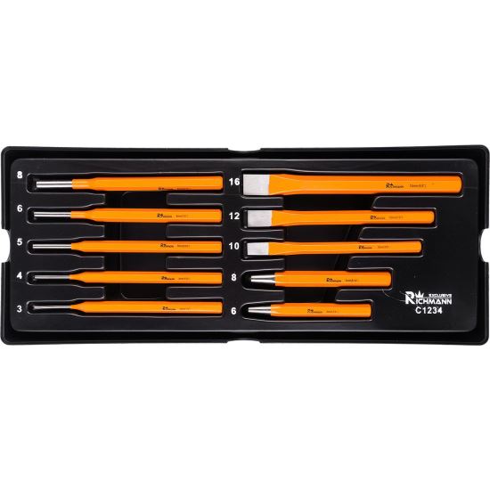 Set dalti si punctatoare diverse marimi, sertar TIP A (385x150 mm) pentru dulap mobil, 10 elemente, RICHMANN EXCLUSIVE