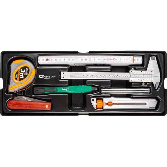 Set unelte pentru masurare si taiere, sertar TIP A (385x150 mm) pentru dulap mobil, 6 elemnte, RICHMANN EXCLUSIVE