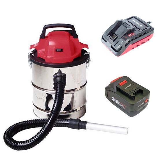 Aspirator cenusa, cu acumulator 4 Ah, incarcator 20V Li-ion, filtru Hepa, 18 L, Worcraft