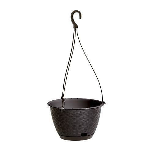 Ghiveci decorativ suspendat de flori, rotund, 24.3x16 cm, maro, Ratolla W