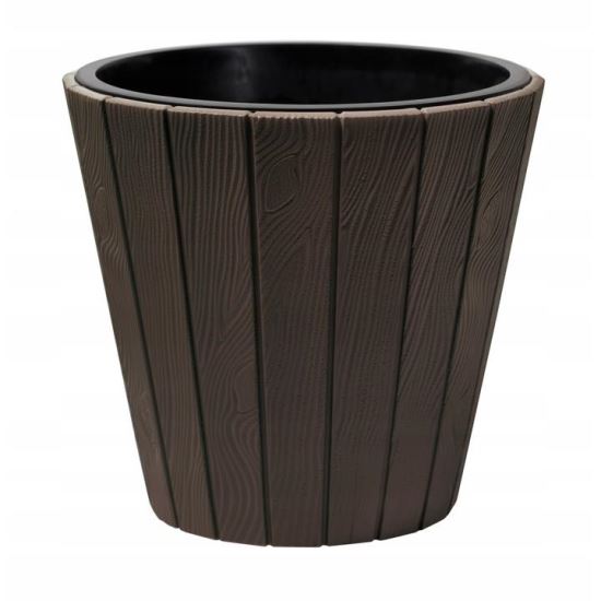 Ghiveci decorativ pentru flori, rotund, maro, 48.8x45.7 cm, Woode 