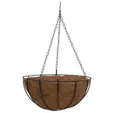 Ghiveci decorativ cu lant, rotund, nuca de cocos, 35x35x17 cm 