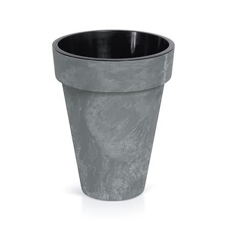 Ghiveci decorativ de flori, rotund, gri, 27.6x34.9 cm, Cube Beton