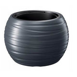 Ghiveci decorativ de flori, rotund, antracit, 39.6x26 cm, Maze Bowl