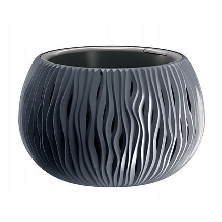 Ghiveci decorativ de flori, rotund, antracit, 29x19.5 cm, Sandy Bowl