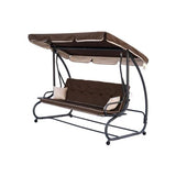 Balansoar gradina, 3 locuri, maro, 230x120x164 cm, functie pat, Chocolate