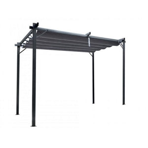 Pergola pentru gradina/terasa, cadru metalic, retractabila, gri, 3x3x2.3 m