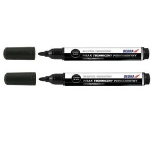 Marker industrial permanent, set 2 buc, negru, Dedra