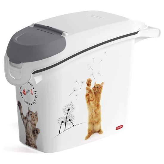 Recipient stocare mancare, pentru animale, model pisica, plastic, 15 L, 51x23x36 cm, Strend Pro 