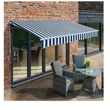 Copertina marchiza, retractabila, albastru-alb, 3x2 m, Lieselotte