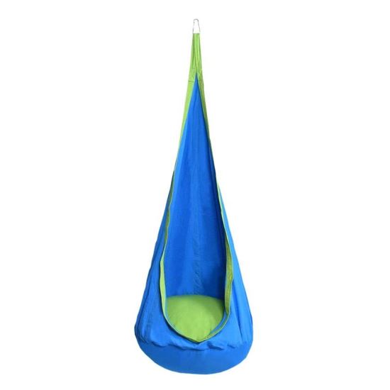 Hamac pentru copii, tip cocon, albastru si verde, max 90 kg, 60x150 cm