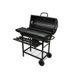 Gratar gradina, grill dreptunghiular, cu capac, roti, raft, suflanta, 106x65x105 cm