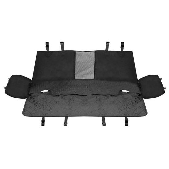 Husa bancheta auto pentru protectie si transport caini si pisici, impermeabila, negru, 135x140 cm