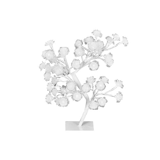 Decoratiune iarna, copac cu frunze, LED, 3xAA, 45 cm