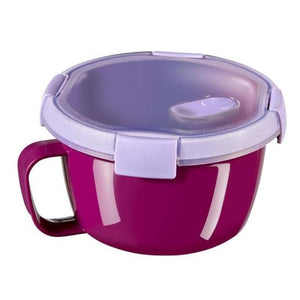 Cutie/caserola alimente, plastic, etansa, cu maner, violet, 0.9 L, 17x17x11 cm, Curver