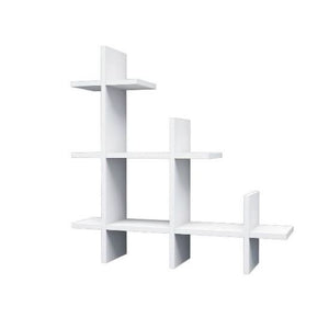 Raft decorativ perete, suspendat, pal melaminat, alb, 80x20x80 cm, White Shelf, Minar