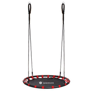 Leagan suspendat, cuib de barza, rosu/negru, max 100 kg, 110 cm, Springos