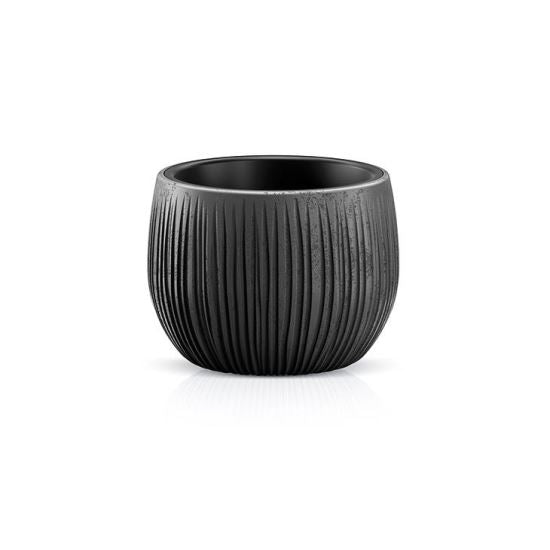 Ghiveci decorativ de flori, rotund, negru, 0.75 L, 14.4x11 cm, Beton Bowl