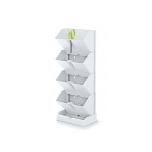 Ghivece decorative de flori, modular, alb, 4x1 L, set 4 buc, 19.5x11.4x47.5 cm, Mini Cascade