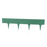 Gard pentru gradina din plastic flexibil, verde, model ratan, set 3 buc, 82x9.5/20 cm, 2.40 m, Gardenplast