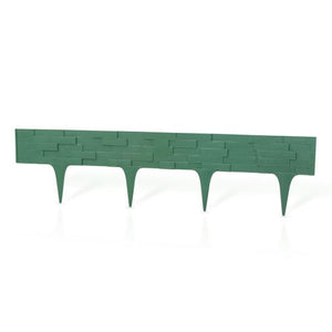 Gard pentru gradina din plastic flexibil, verde, model piatra, set 3 buc, 78x9.5/20 cm, 2.34 m, Gardenplast