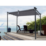 Pergola pentru gradina/terasa, retractabila, cadru metalic, gri, 3x4x2.3 m