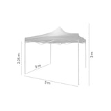 Pavilion pentru gradina/terasa, cadru metalic, pliabil, albastru, 3x3x2.25 m