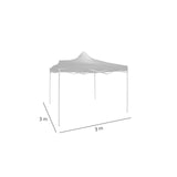 Pavilion pentru gradina/terasa, cadru metalic, pliabil, rosu, 3x3x2.25 m