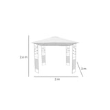 Pavilion pentru gradina/terasa, cadru metalic, bej, 3x3x2.6 m