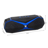 Boxa/difuzor, cu bluetooth, radio FM, USB, power bank, curea transport, negru si albastru, 22x5.5x8 cm, Isotrade